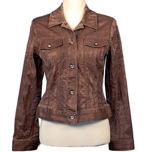 KYE M Korean Designer Brown Jacket Denimstyle K-Pop Streetwear Swarovski Crystal